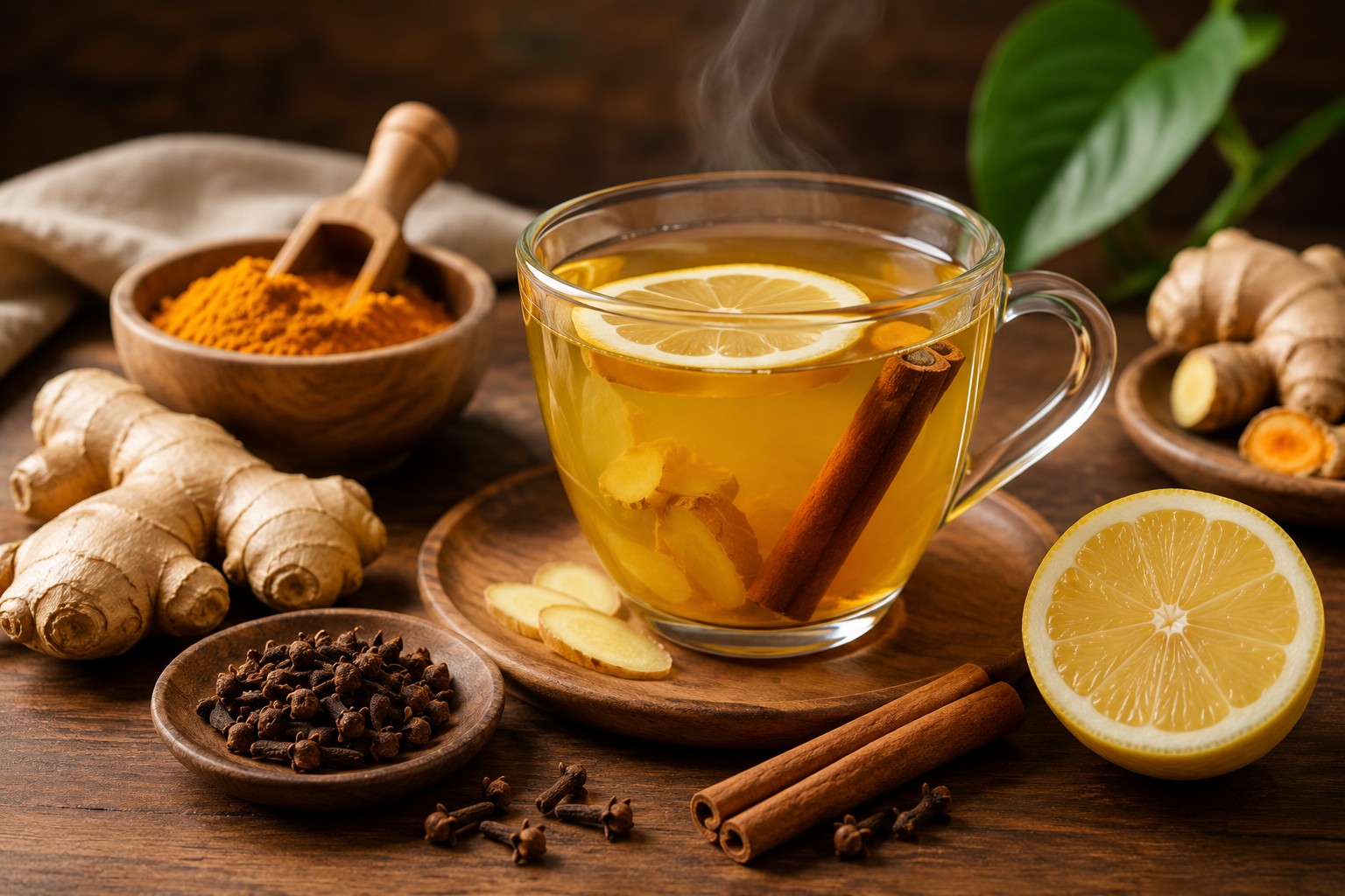 Té de jengibre y cúrcuma